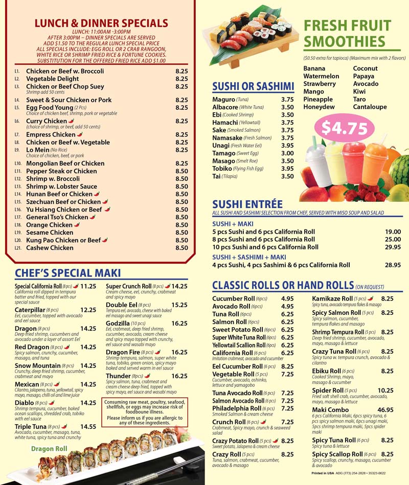 menu